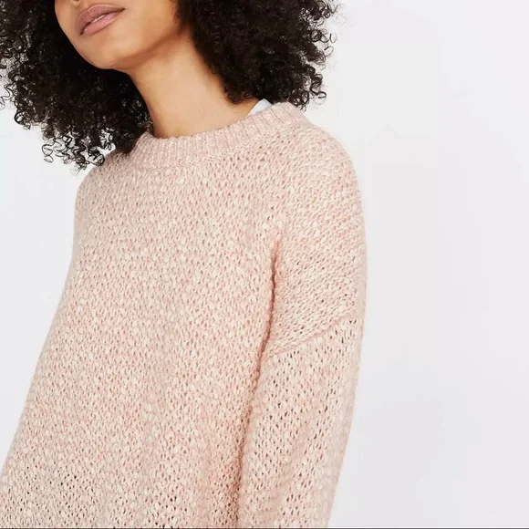 Madewell pink Baez wool/alpaca crewneck pullover sweater size large - Picture 2 of 8